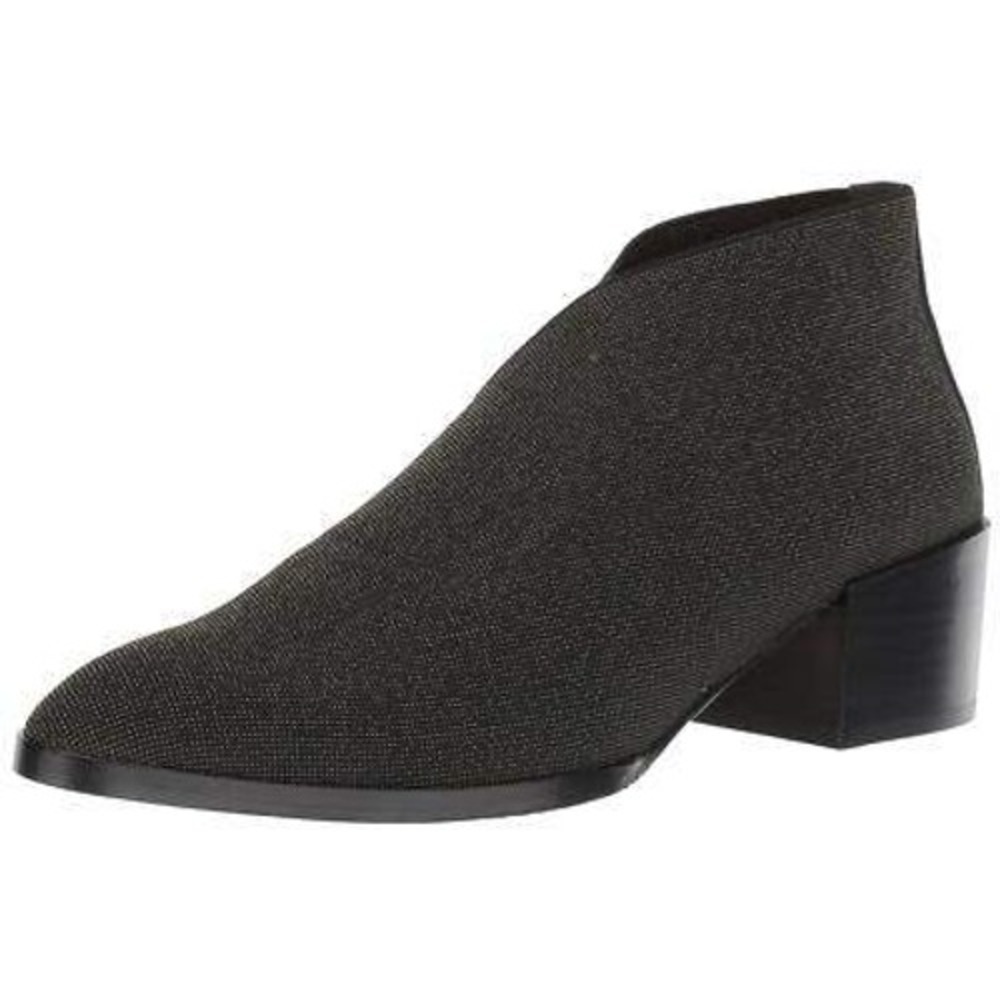 Donald Pliner Ankle Boots Womens 8M Black Good Stretch V-Cut Block Heel Booties